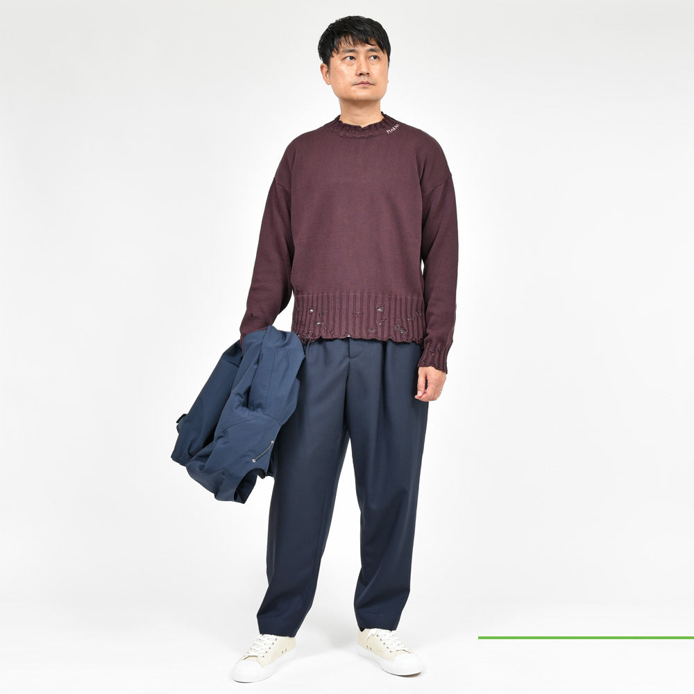 MARNI(マルニ) コットンダメージクルーネックニット GCMG0210A0 UFC652