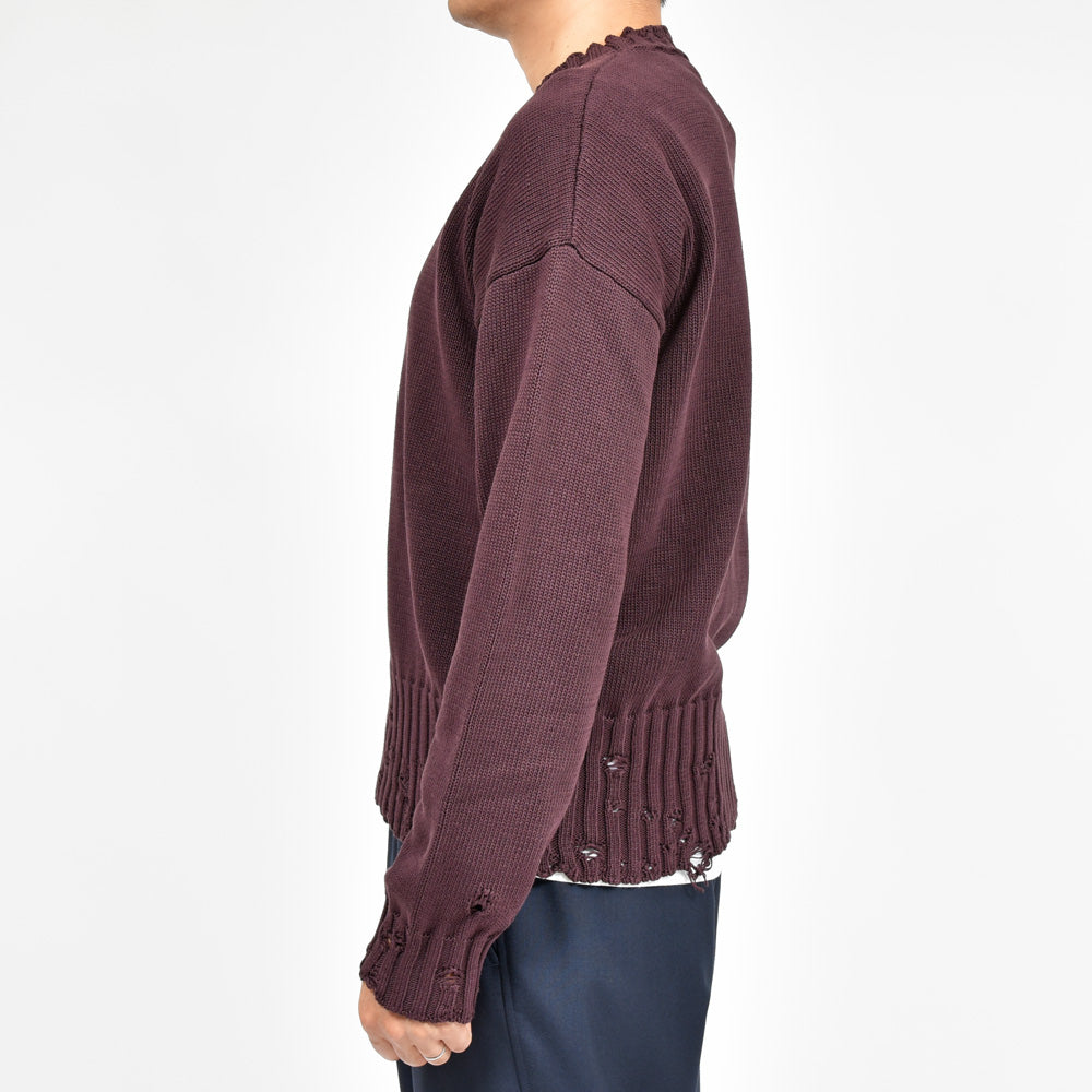 MARNI(マルニ) コットンダメージクルーネックニット GCMG0210A0 UFC652