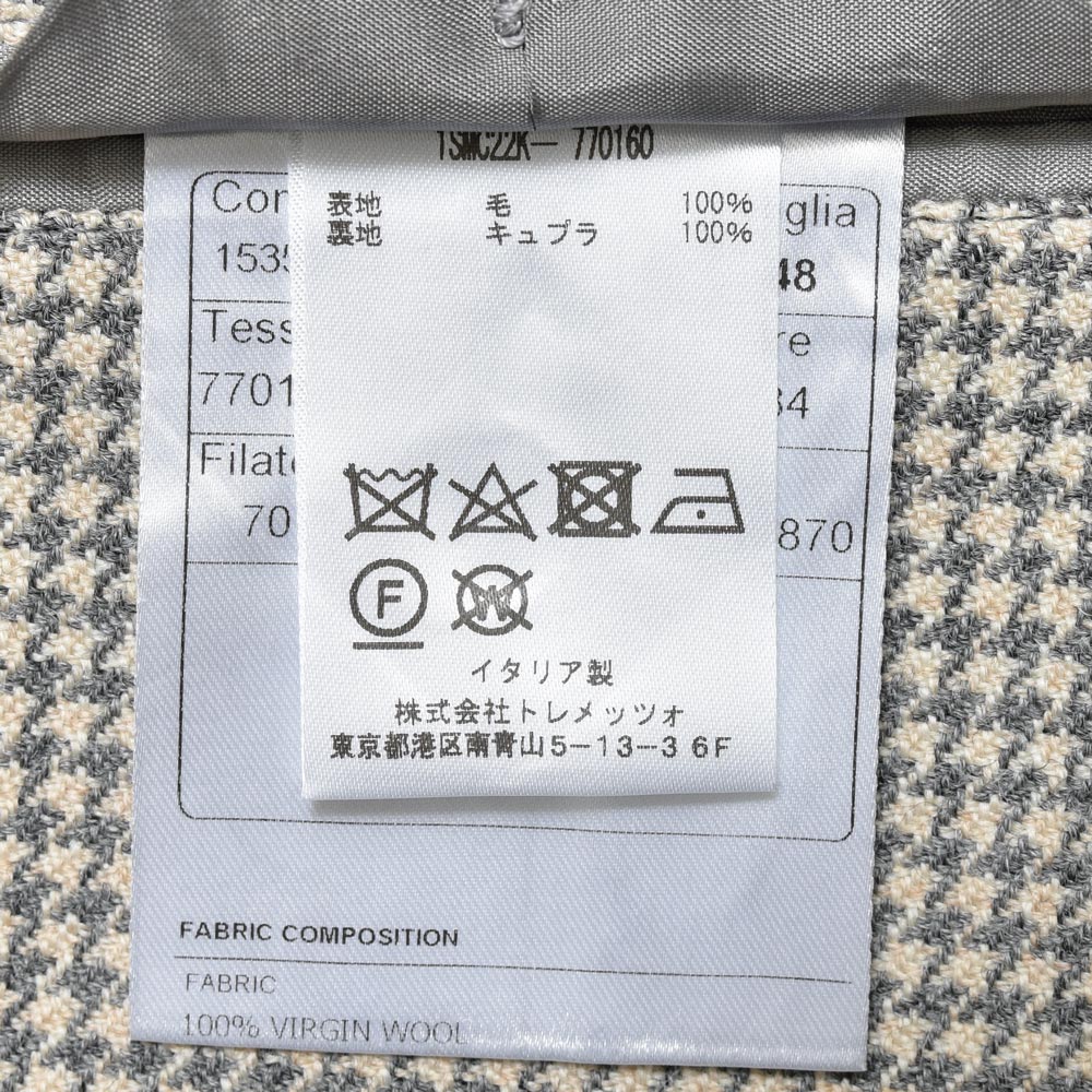 TAGLIATORE(タリアトーレ) MONTECARLOモンテカルロ ナチュラルストレッチウールライトツィードハウンドトゥース2Bジャケット 1SMC22K/770160