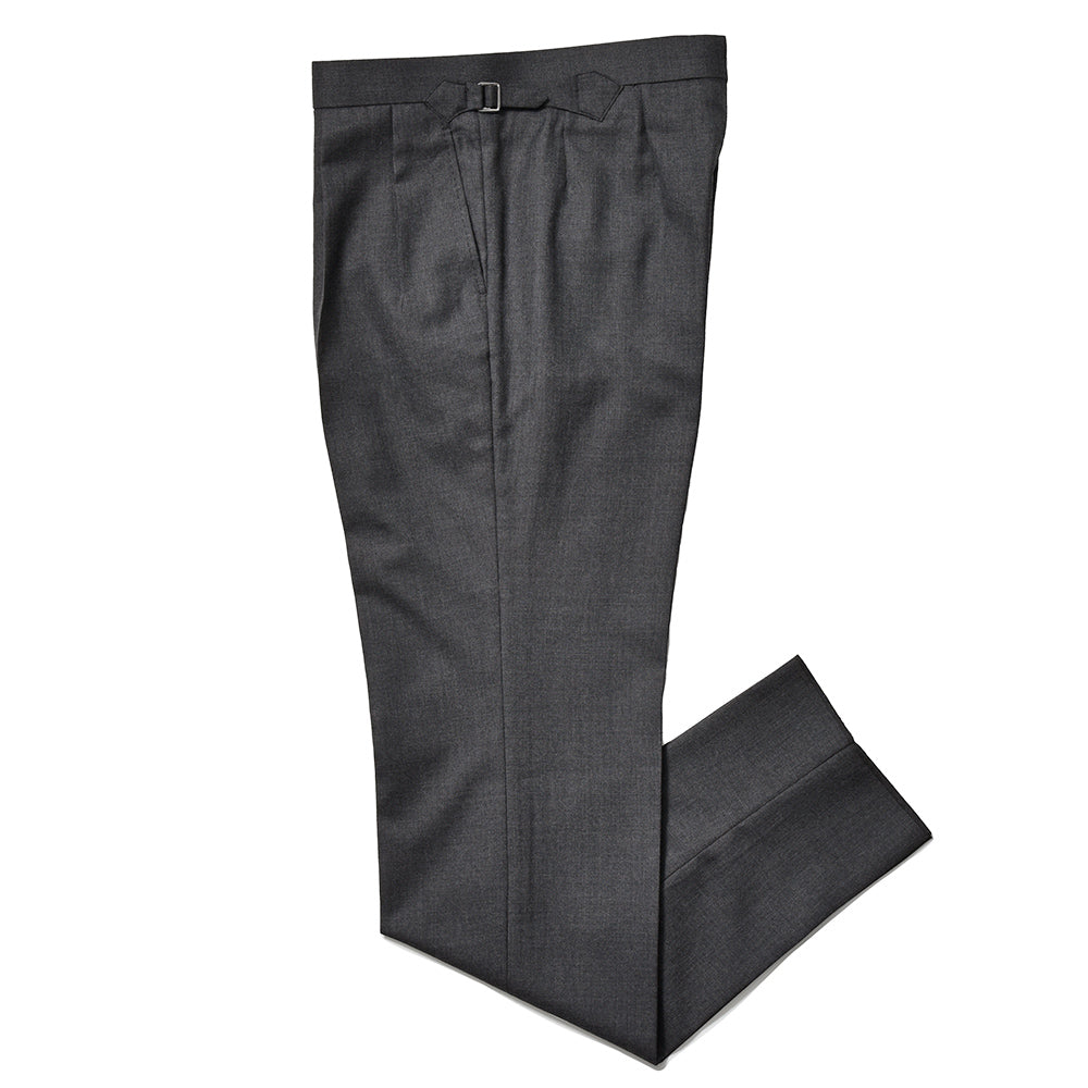 Fumiya Hirano THE TROUSERS フミヤヒラノトラウザーズ ウール サキソニー サイドアジャスター 2インプリーツ ドレスパンツ REGENT