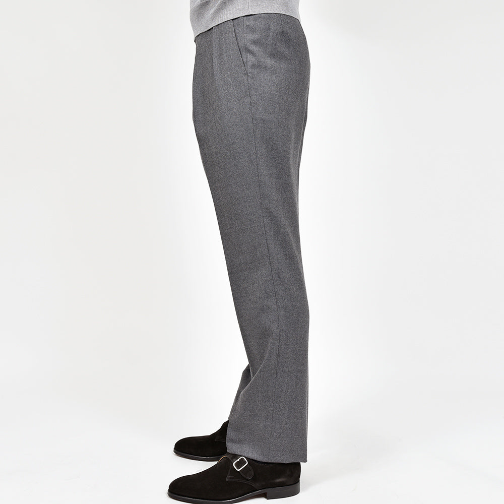 Fumiya Hirano THE TROUSERS フミヤヒラノトラウザーズ ウール ライトフランネル サイドアジャスター 2インプリーツ ドレスパンツ REGENT