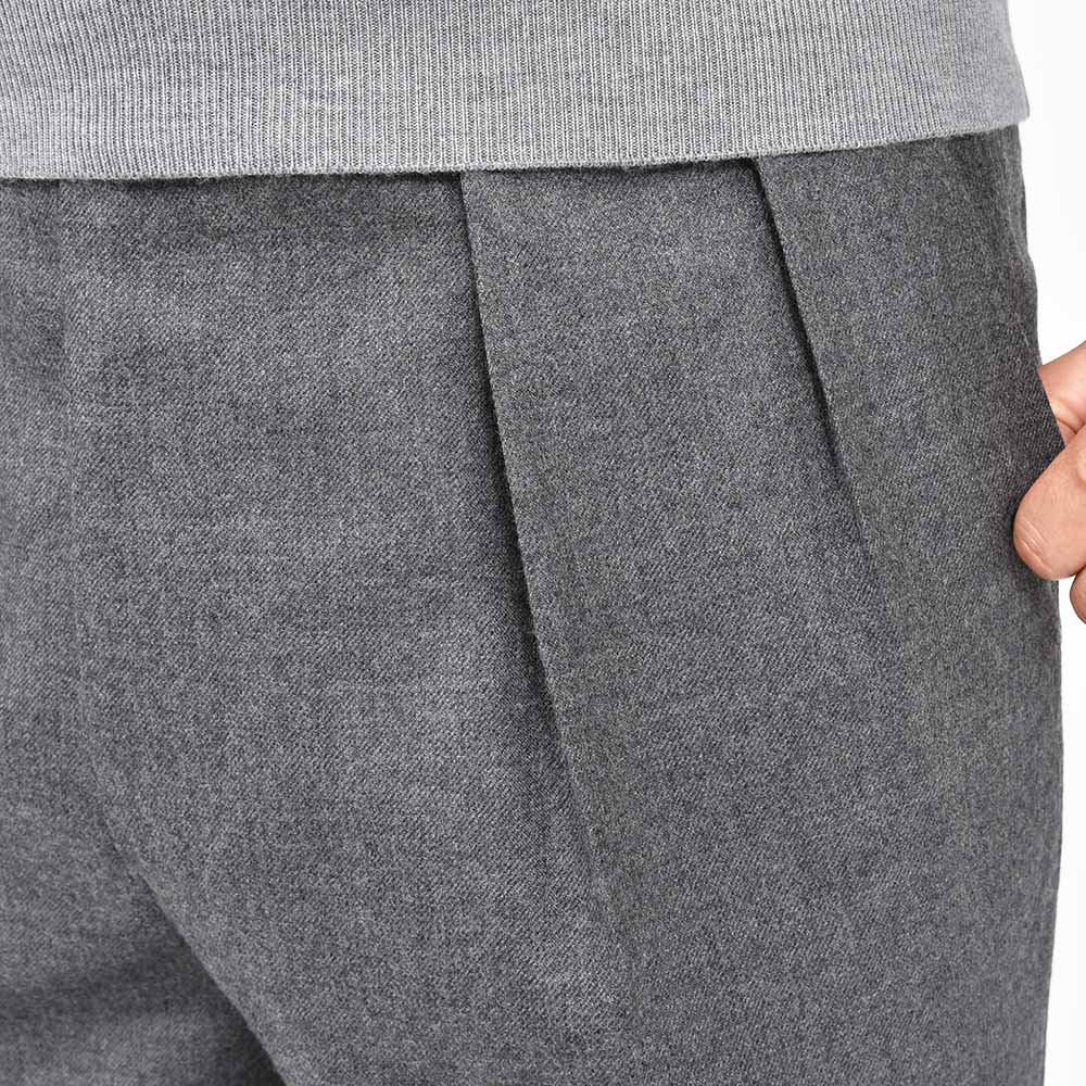 Fumiya Hirano THE TROUSERS フミヤヒラノトラウザーズ ウール ライトフランネル サイドアジャスター 2インプリーツ ドレスパンツ REGENT