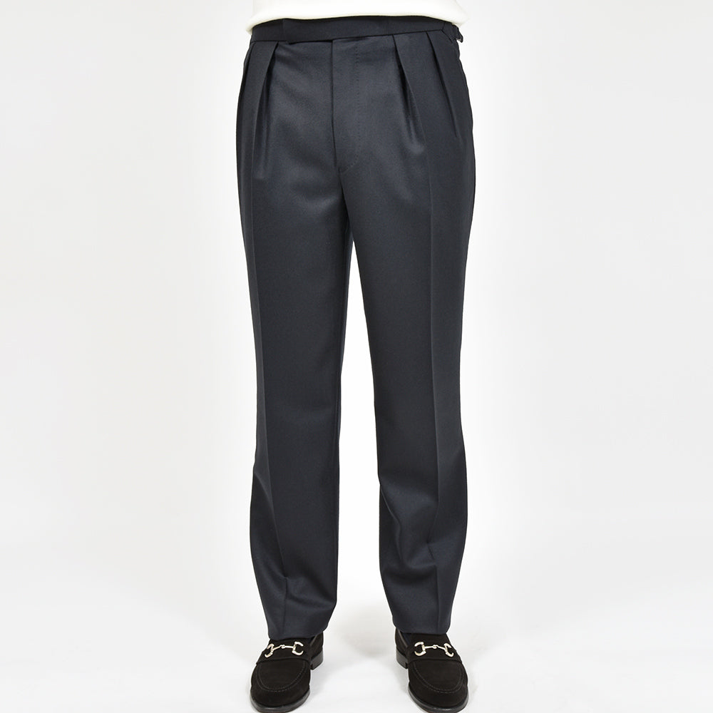 Fumiya Hirano THE TROUSERS フミヤヒラノトラウザーズ ウール ライトフランネル サイドアジャスター 2インプリーツ ドレスパンツ REGENT