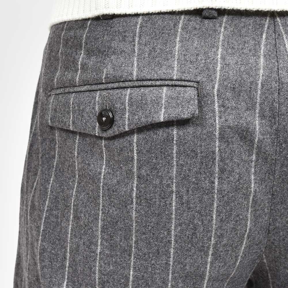 PT TORINO ピーティー トリノ Edge ヴァージンウール カシミヤ ストレッチ フランネル ストライプ 1プリーツ パンツ REBEL FIT/TO02