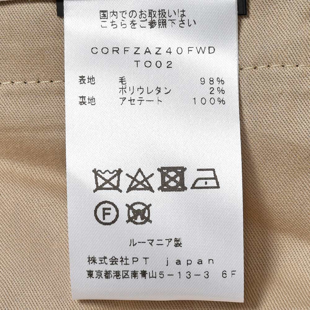 PT TORINO ピーティー トリノ Edge ヴァージンウール カシミヤ ストレッチ フランネル ストライプ 1プリーツ パンツ REBEL FIT/TO02