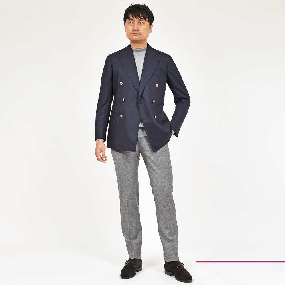 PT TORINO ピーティー トリノ Travel ヴァージンウール ライトフランネル ハウンドトゥース ノープリーツ ドレスパンツ SUPERSLIM FIT/MR82