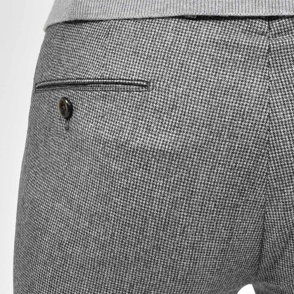 PT TORINO ピーティー トリノ Travel ヴァージンウール ライトフランネル ハウンドトゥース ノープリーツ ドレスパンツ SUPERSLIM FIT/MR82