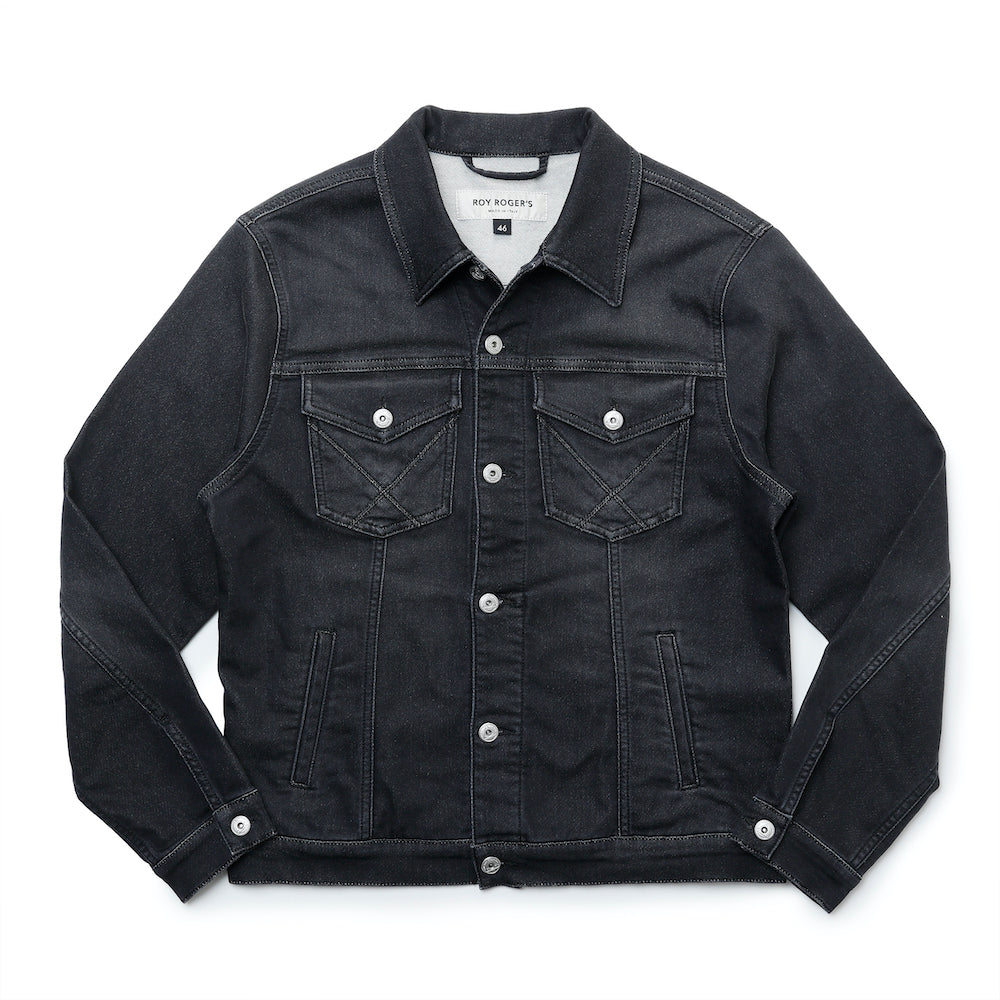 ロイ ロジャース / ジャージーデニム トラッカージャケット/Jacket Vieri JP MAN Black Fleece Dark/Denim Black