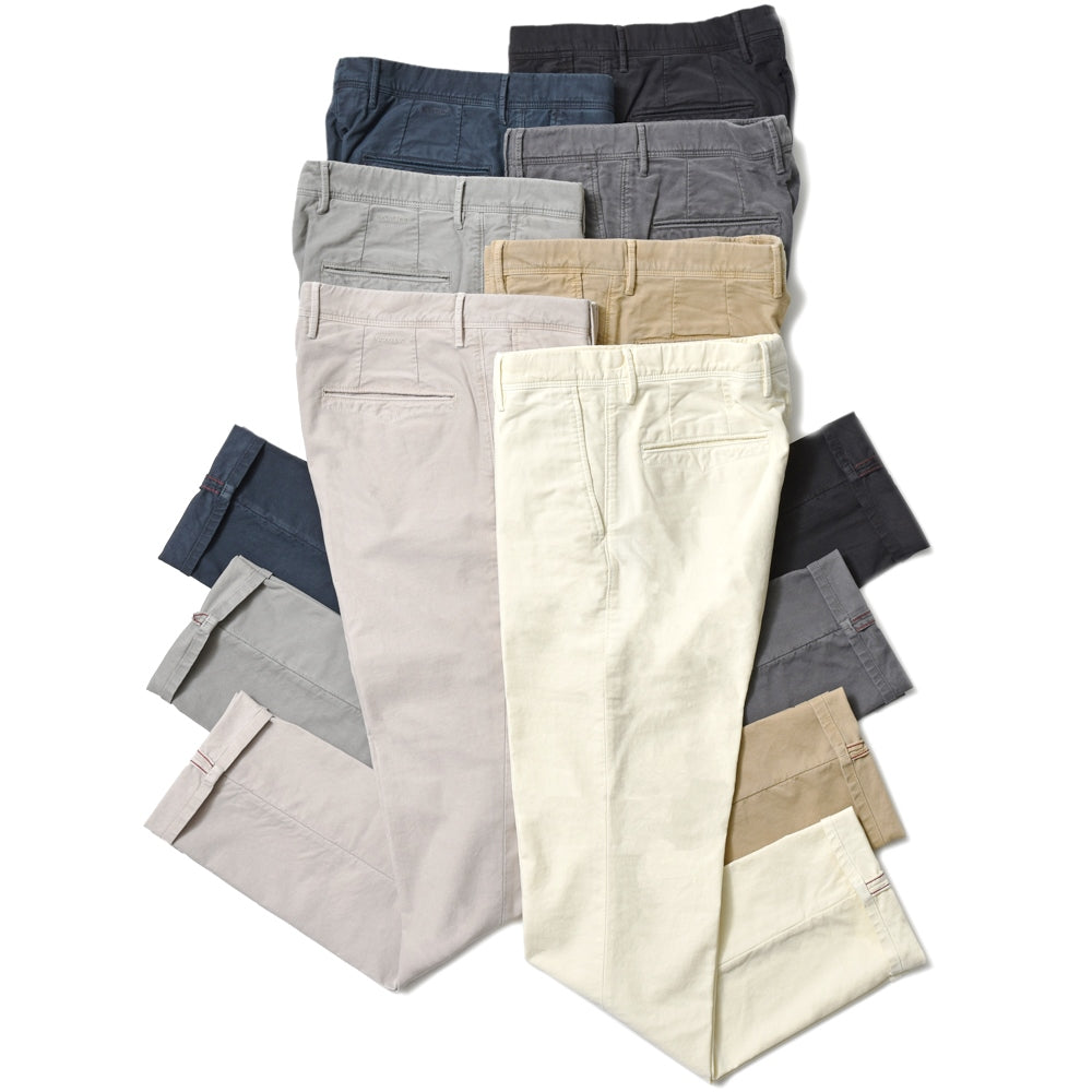 INCOTEX SLACKS(インコテックス スラックス) SLIM FIT ガーメントダイオーガニックコットンストレッチチノテーパードパンツ 18S100-4611D/21562/21563