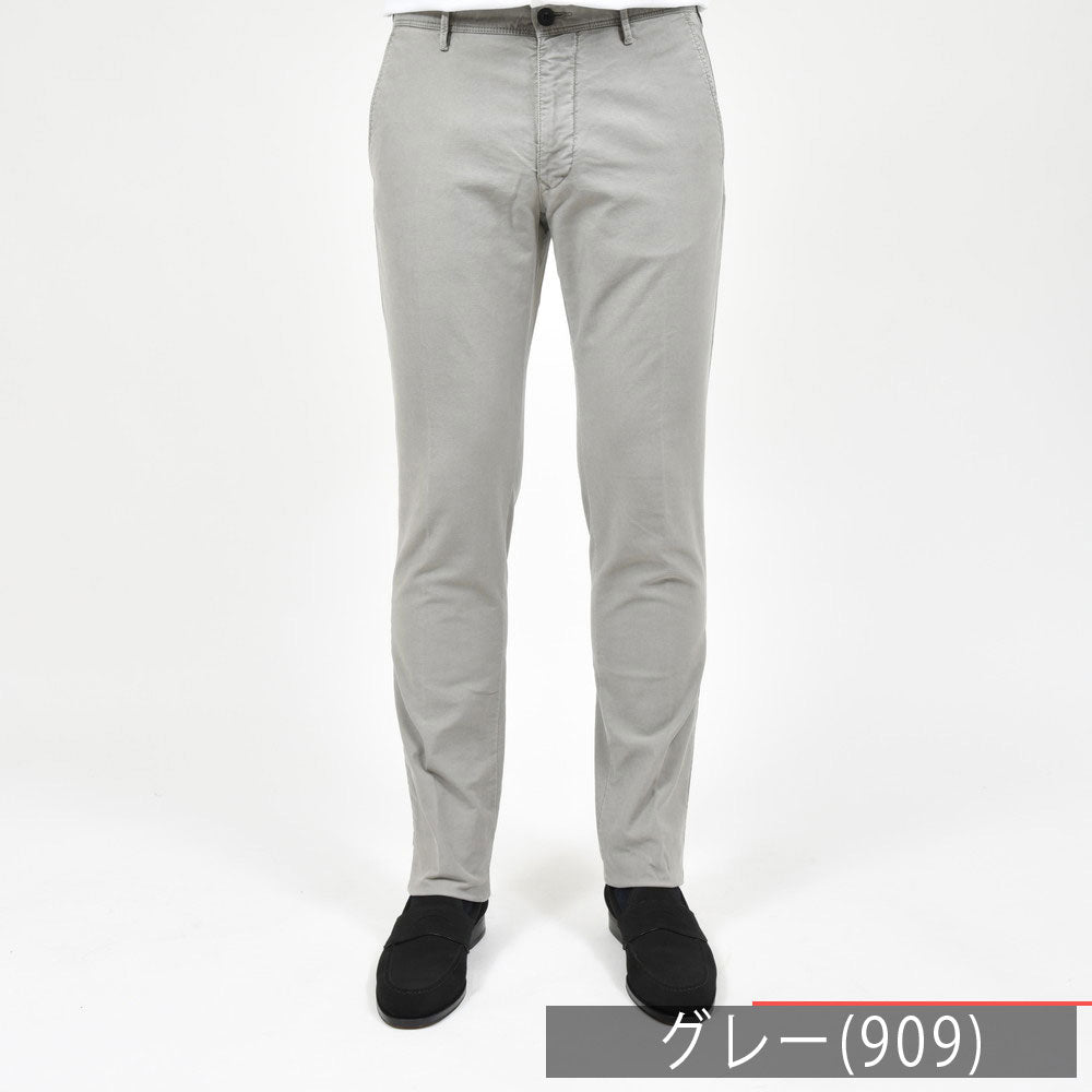 INCOTEX SLACKS(インコテックス スラックス) SLIM FIT ガーメントダイオーガニックコットンストレッチチノテーパードパンツ 18S100-4611D/21562/21563