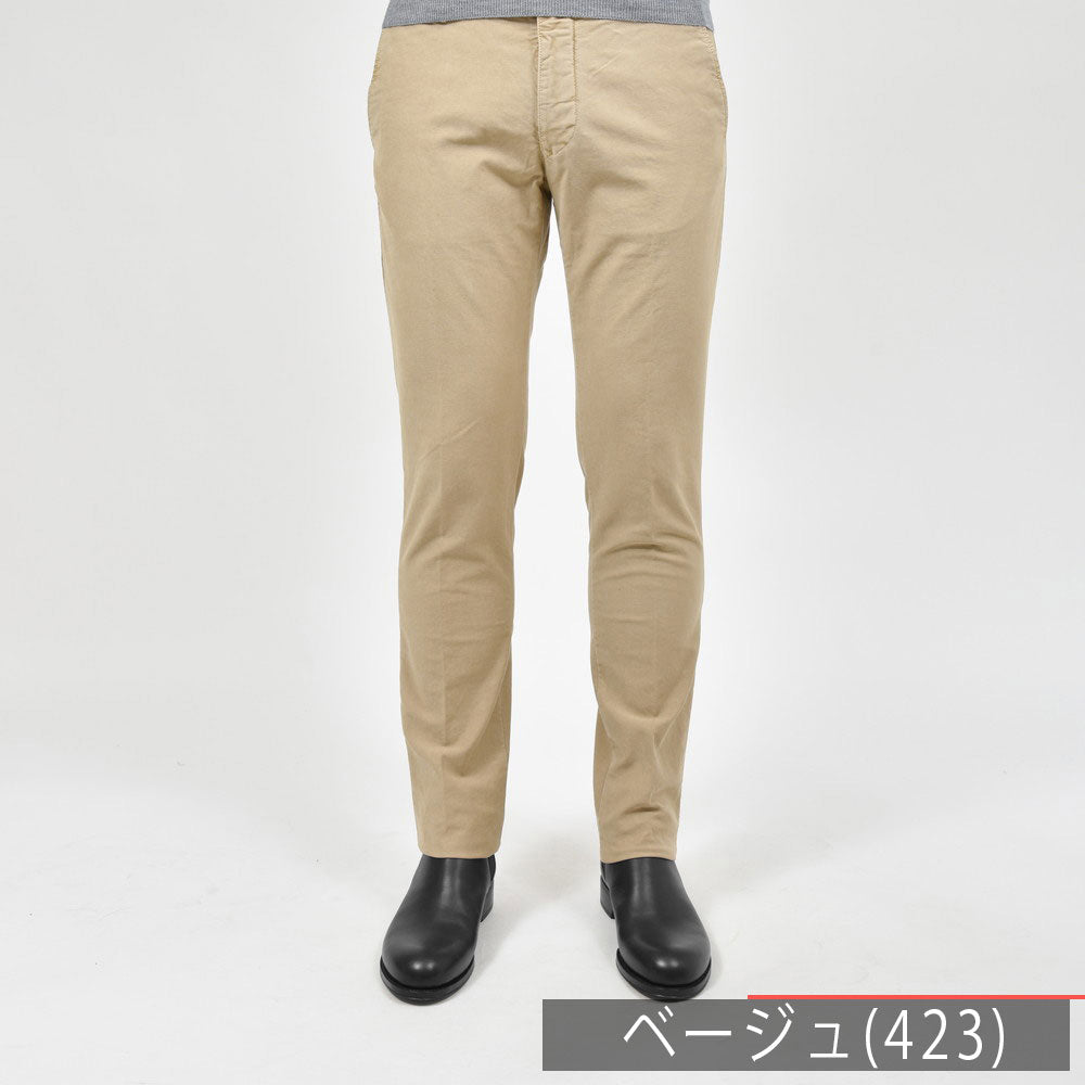 INCOTEX SLACKS(インコテックス スラックス) SLIM FIT ガーメントダイオーガニックコットンストレッチチノテーパードパンツ 18S100-4611D/21562/21563