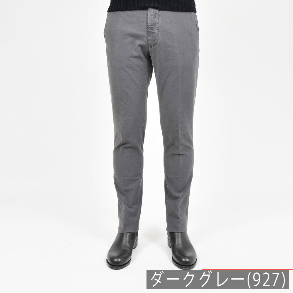 INCOTEX SLACKS(インコテックス スラックス) SLIM FIT ガーメントダイオーガニックコットンストレッチチノテーパードパンツ 18S100-4611D/21562/21563