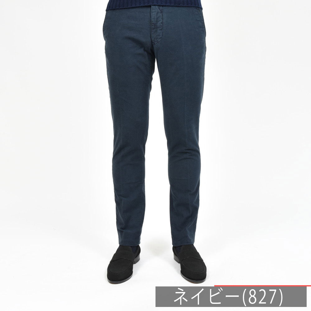 INCOTEX SLACKS(インコテックス スラックス) SLIM FIT ガーメントダイオーガニックコットンストレッチチノテーパードパンツ 18S100-4611D/21562/21563