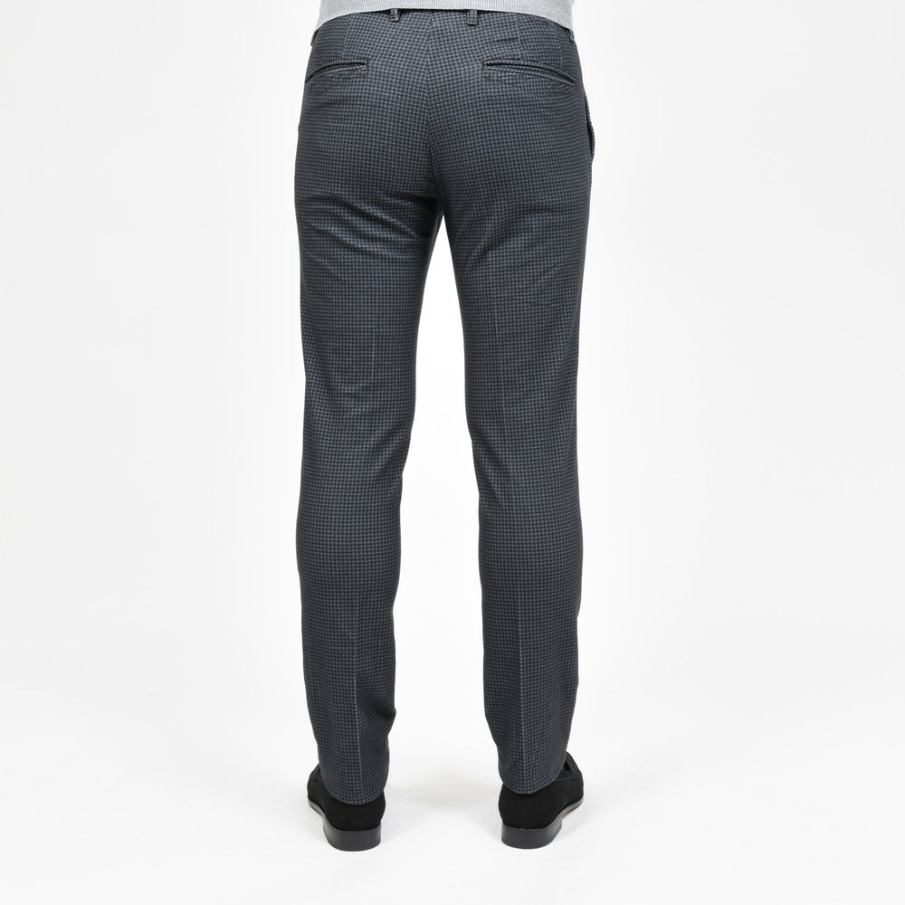 INCOTEX SLACKS(インコテックス スラックス) SLIM FIT ガーメントダイコットンストレッチネルハウンドトゥースプリントテーパードパンツ 18S100-40593/21515