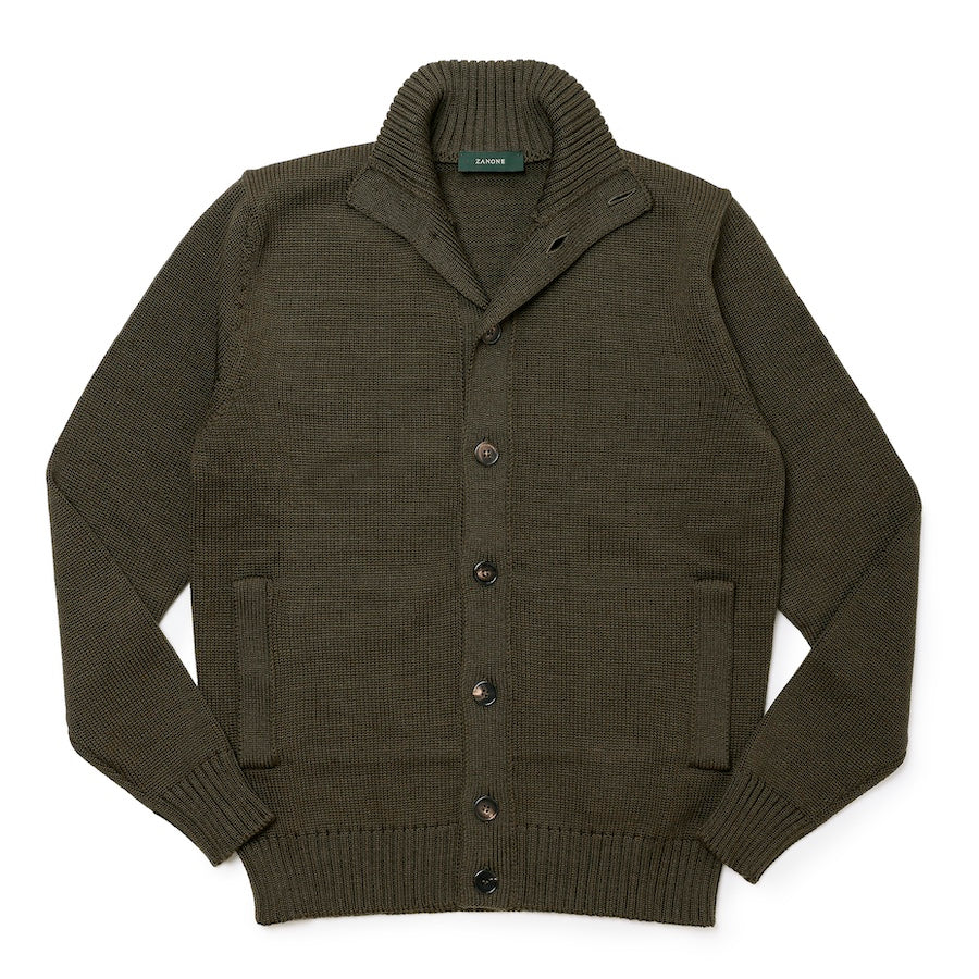 ザノーネ / ニット ブルゾン/CHIOTO(WOOL MERINOS)/810100 ZR229/Z4874/ダークグリーン