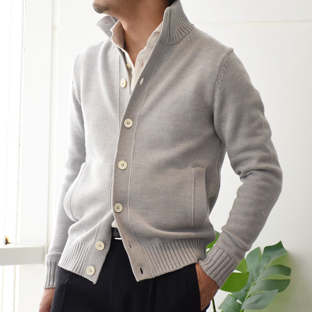 ザノーネ / ニット ブルゾン/CHIOTO(WOOL MERINOS)/810100 ZR229/Z1602/ライトグレー