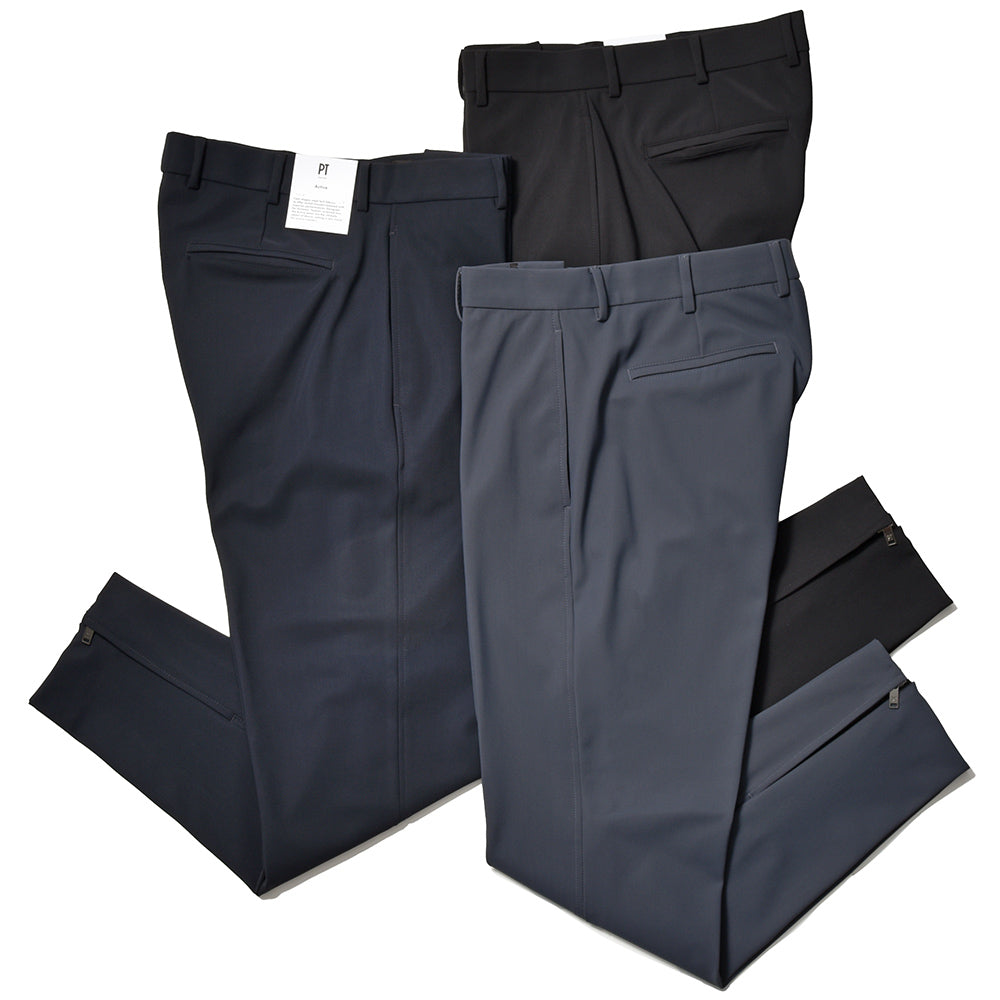 PT TORINO ピーティー トリノ Active ナイロン ストレッチ 裾ジップ ノープリーツ パンツ EPSILON ZIP/EJ01