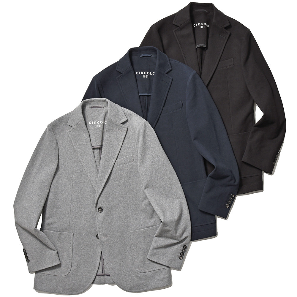 CIRCOLO 1901 チルコロ1901 コットン ストレッチ カシミヤタッチジャージー セットアップ対応 シングル2Bジャケット