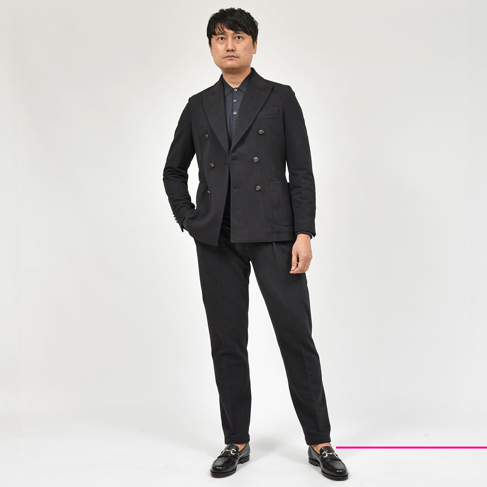 CIRCOLO 1901 チルコロ1901 コットン ストレッチ カシミヤタッチジャージー メタルボタン セットアップ対応 ダブル6Bジャケット