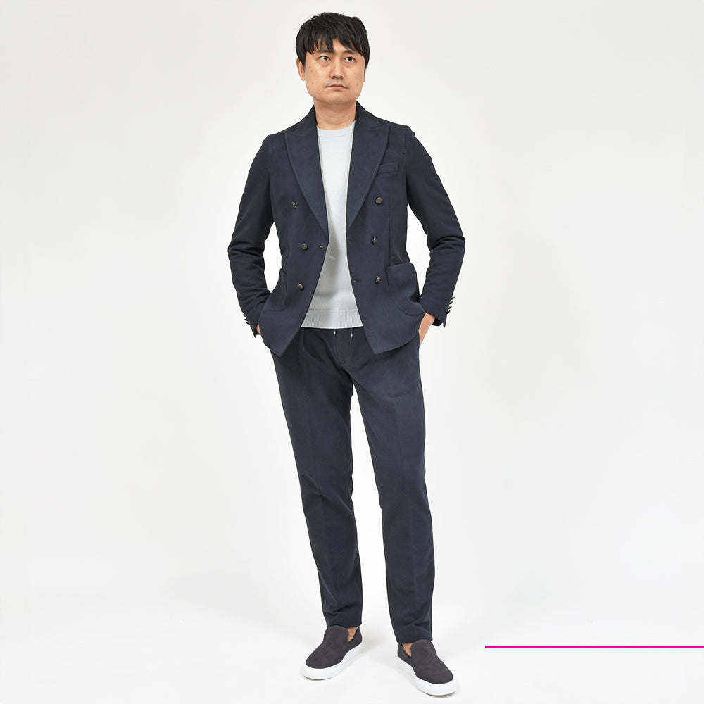 CIRCOLO 1901 チルコロ1901 コットン ストレッチ カシミヤタッチジャージー メタルボタン セットアップ対応 ダブル6Bジャケット