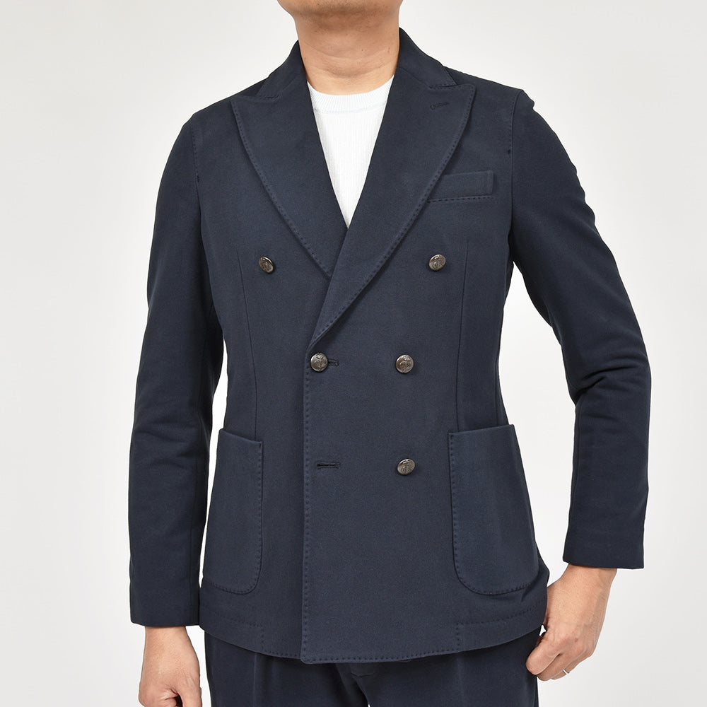 CIRCOLO 1901 チルコロ1901 コットン ストレッチ カシミヤタッチジャージー メタルボタン セットアップ対応 ダブル6Bジャケット