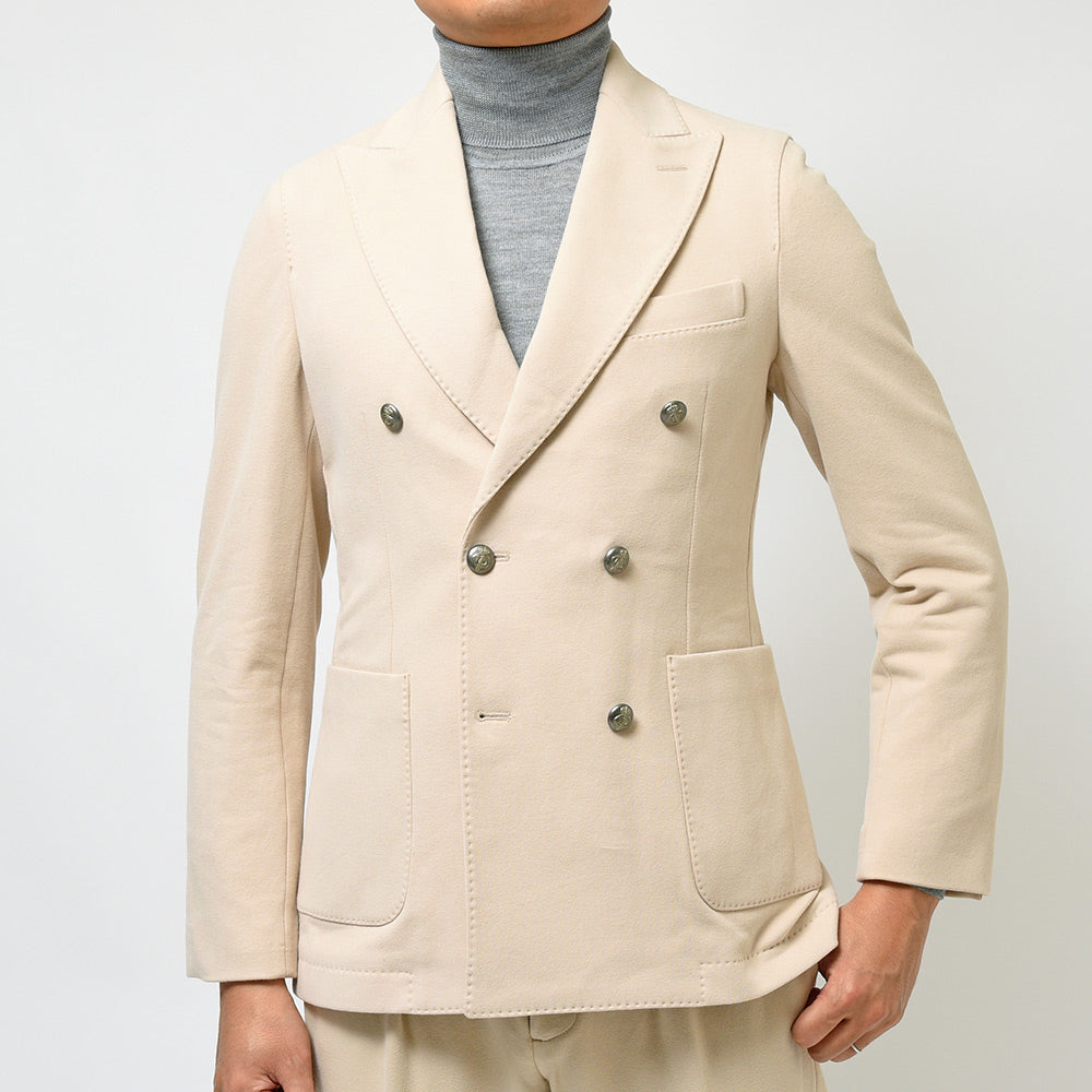 CIRCOLO 1901 チルコロ1901 コットン ストレッチ カシミヤタッチジャージー メタルボタン セットアップ対応 ダブル6Bジャケット
