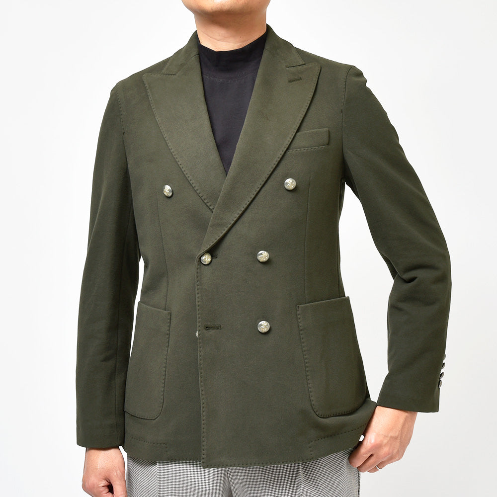 CIRCOLO 1901 チルコロ1901 コットン ストレッチ カシミヤタッチジャージー メタルボタン セットアップ対応 ダブル6Bジャケット