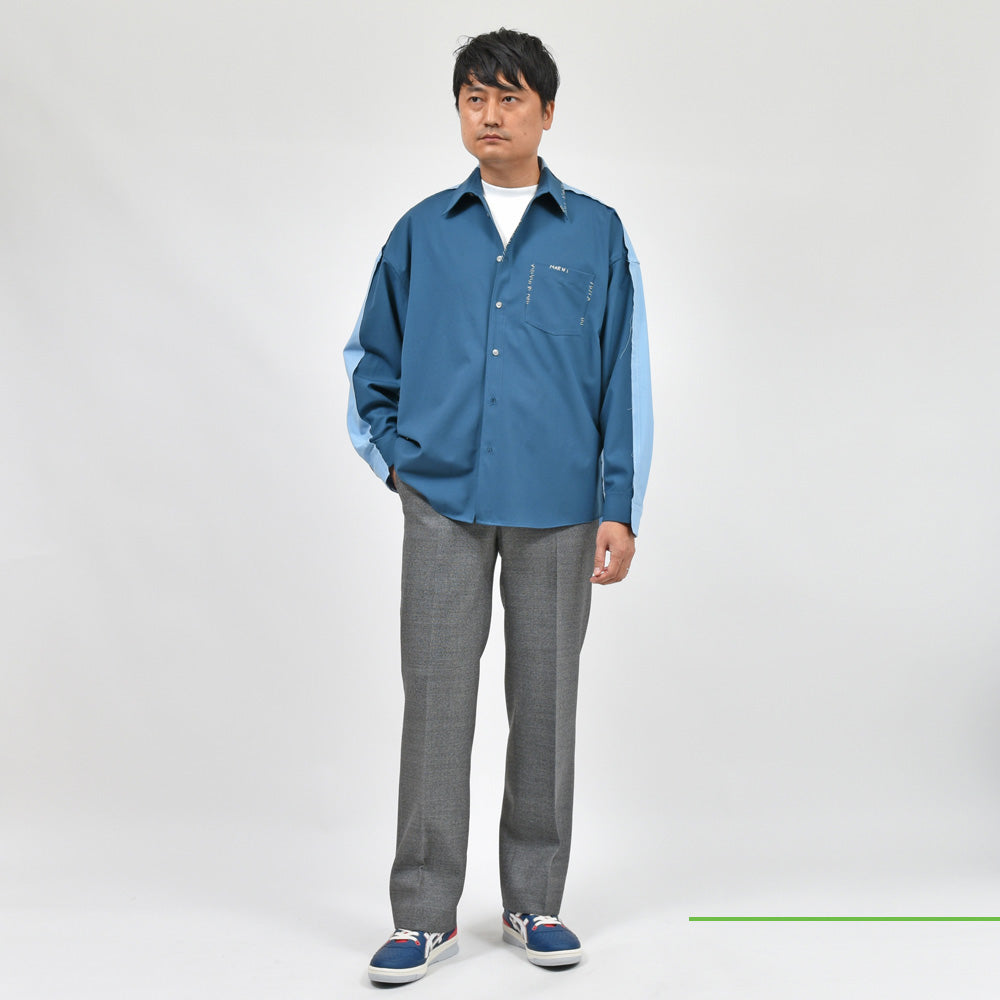 MARNI(マルニ) ポリエステルウールトロピカルバイカラーシャツ CUMU0278QS UTP771