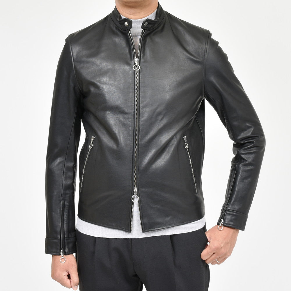 SERAPHIN(セラファン) BIKER ANDYバイカーアンディ カーフレザースタンドカラーシングルライダース 009-00