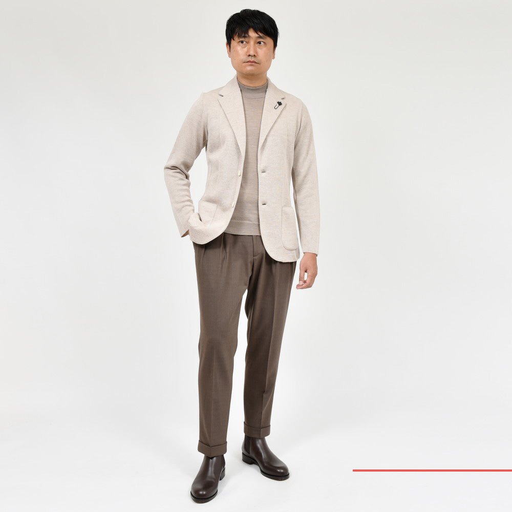 LARDINI(ラルディーニ) ウールミラノリブニットジャケット JALJM56/IV63000