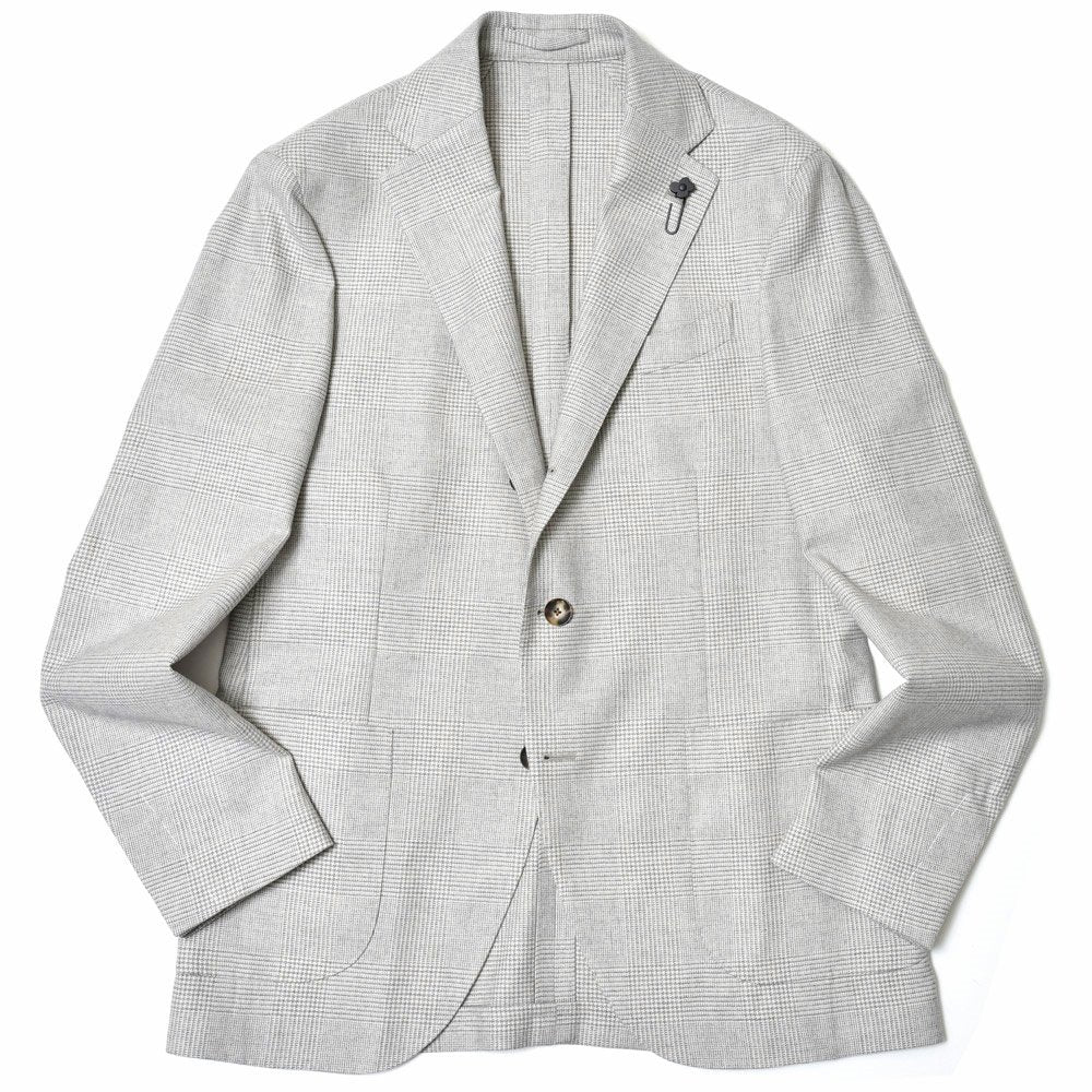 LARDINI(ラルディーニ) ADVANCEアドヴァンス ウールシルクカシミアグレンチェック3Bジャケット JA6000AQ/IVSF63435
