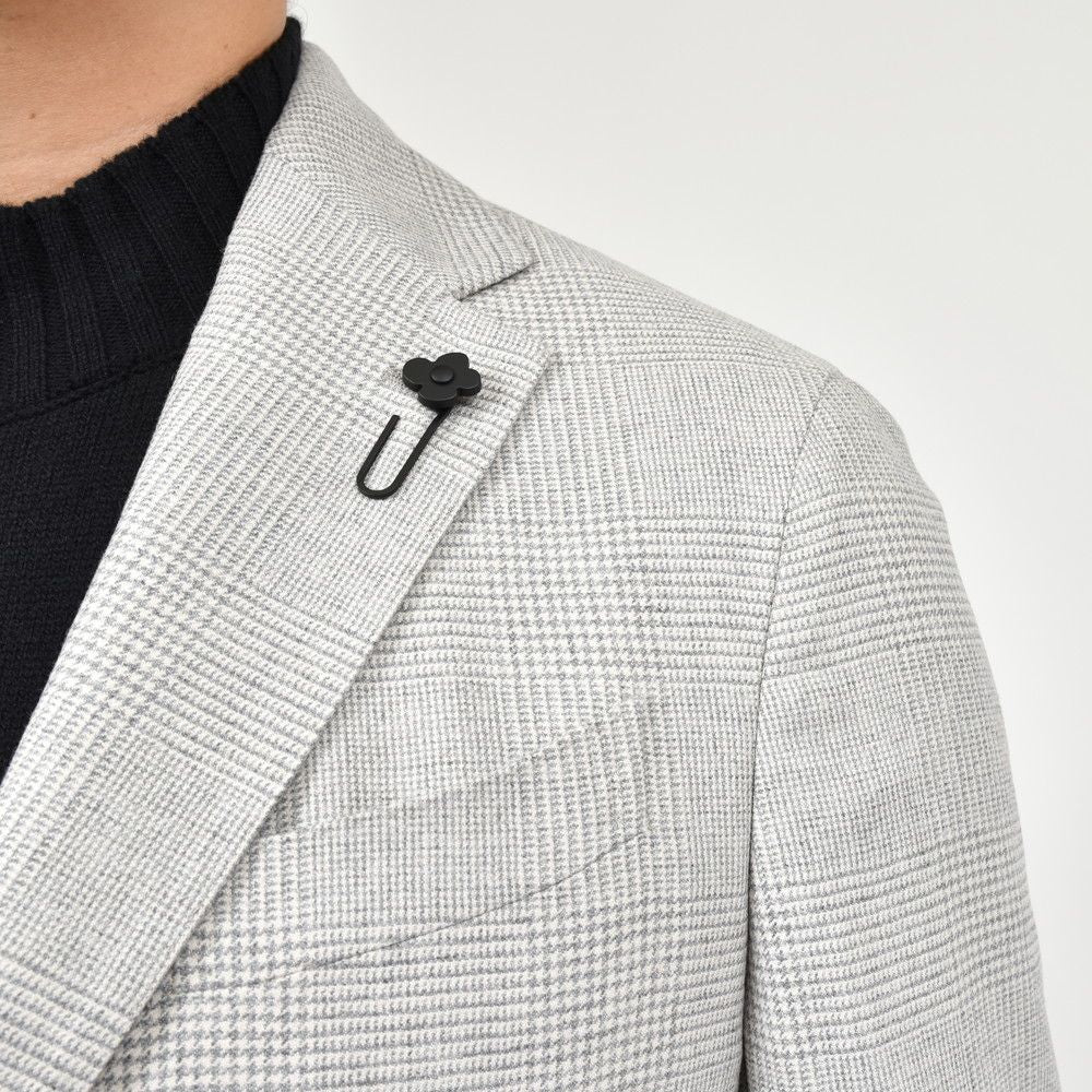 LARDINI(ラルディーニ) ADVANCEアドヴァンス ウールシルクカシミアグレンチェック3Bジャケット JA6000AQ/IVSF63435