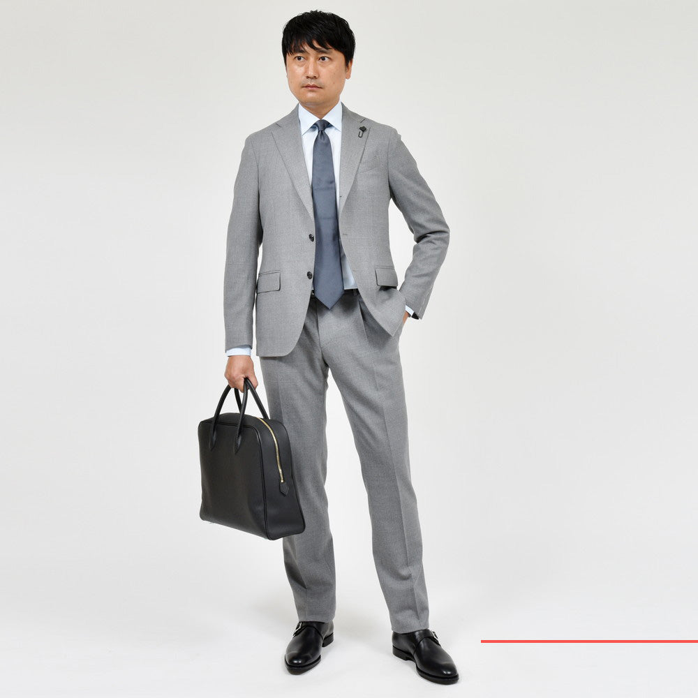 LARDINI(ラルディーニ) ADVANCEアドヴァンス ストレッチウールサキソニー3B1プリーツスーツ JA6107AQ/IVSF63408