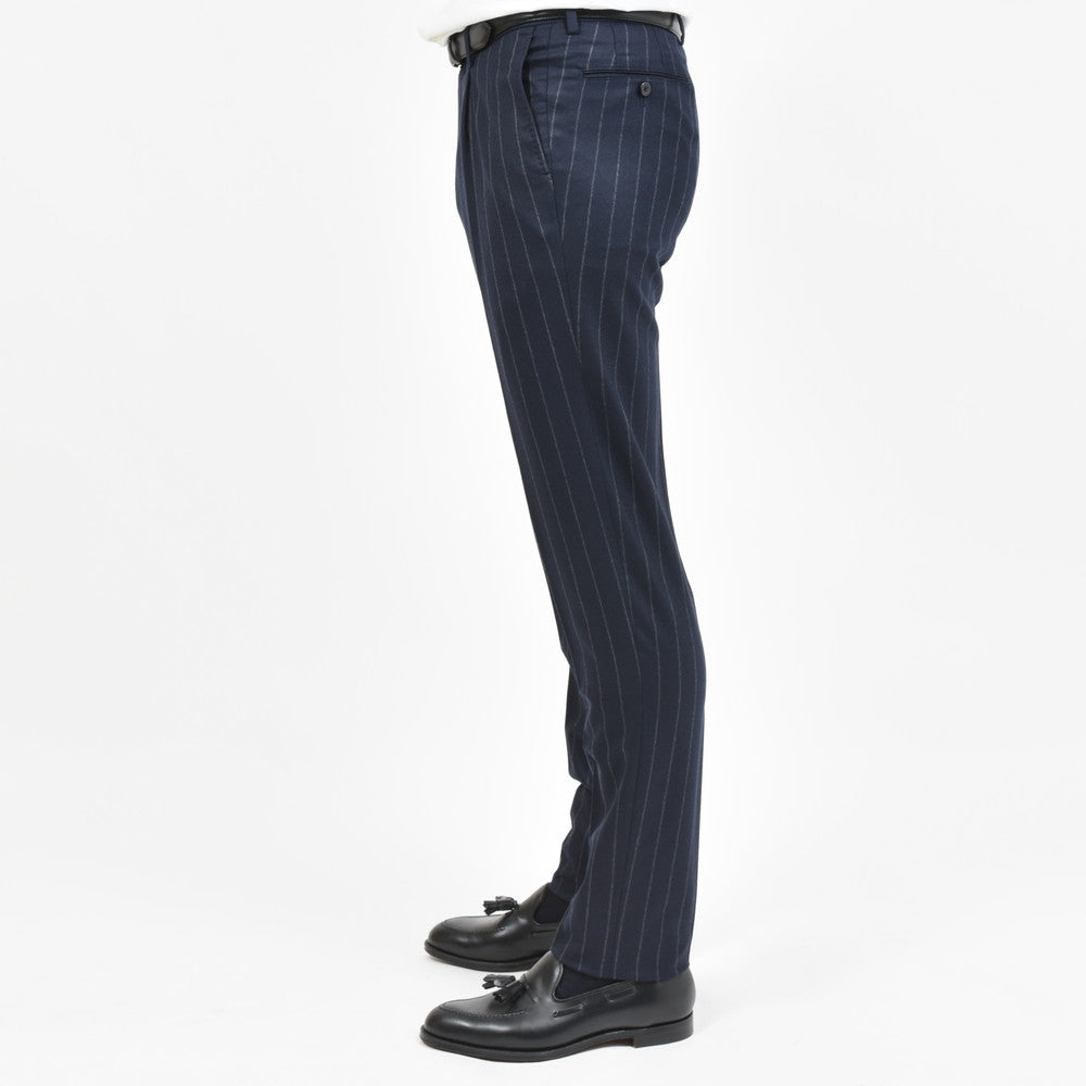 guji(グジ) Magnifico15マニフィコ15 15マイクロンウールチョークストライプ3B1プリーツスーツ(MADE BY RING JACKET / Ermenegildo Zegna