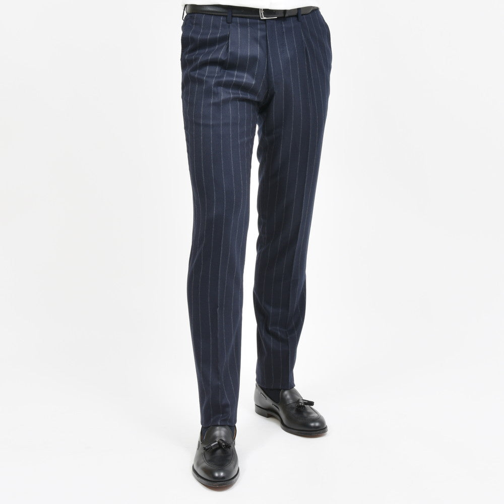 guji(グジ) Magnifico15マニフィコ15 15マイクロンウールチョークストライプ3B1プリーツスーツ(MADE BY RING JACKET / Ermenegildo Zegna