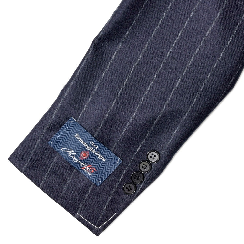 guji(グジ) Magnifico15マニフィコ15 15マイクロンウールチョークストライプ3B1プリーツスーツ(MADE BY RING JACKET / Ermenegildo Zegna