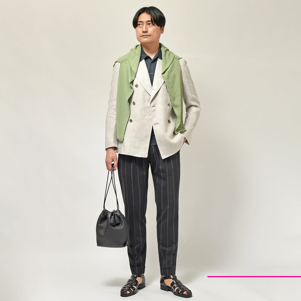 STILE LATINO スティレ ラティーノ EMILIO リネン ヘリンボーン ダブル6Bジャケット