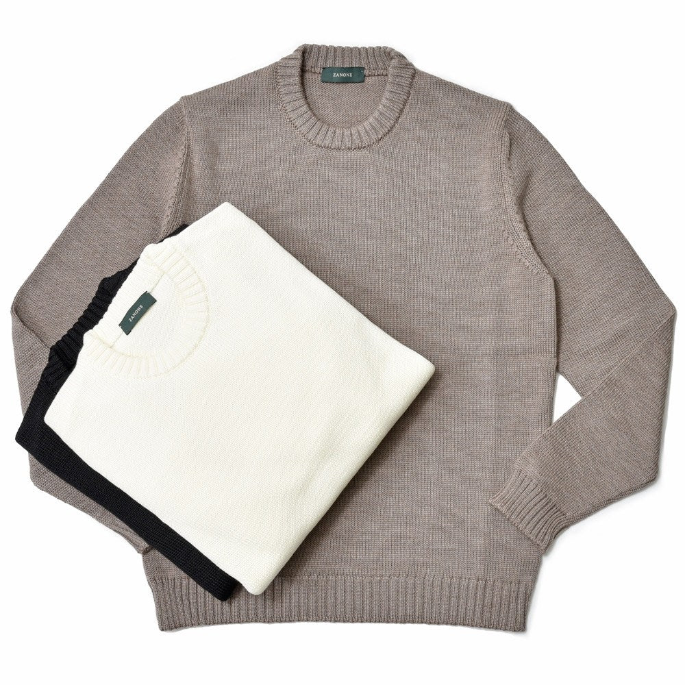 ZANONE(ザノーネ) 5ゲージウールクルーネックニット GIRO/SLIM FIT/810104/ZR229/25411