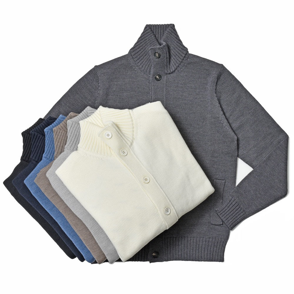 ZANONE(ザノーネ) 5ゲージウールスタンドカラーニットカーディガン CHIOTO/SLIM FIT/810100/ZR229/25601