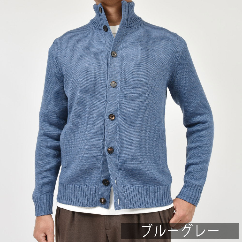 ZANONE(ザノーネ) 5ゲージウールスタンドカラーニットカーディガン CHIOTO/SLIM FIT/810100/ZR229/25601