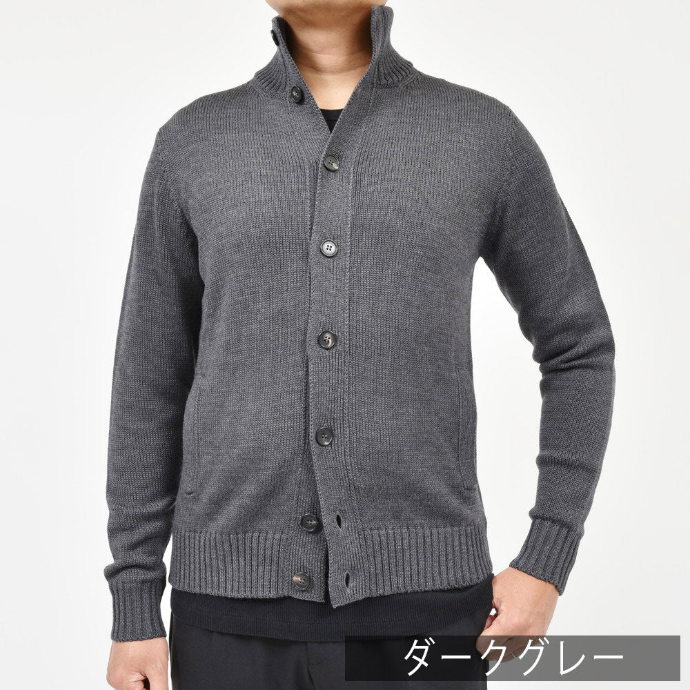 ZANONE(ザノーネ) 5ゲージウールスタンドカラーニットカーディガン CHIOTO/SLIM FIT/810100/ZR229/25601