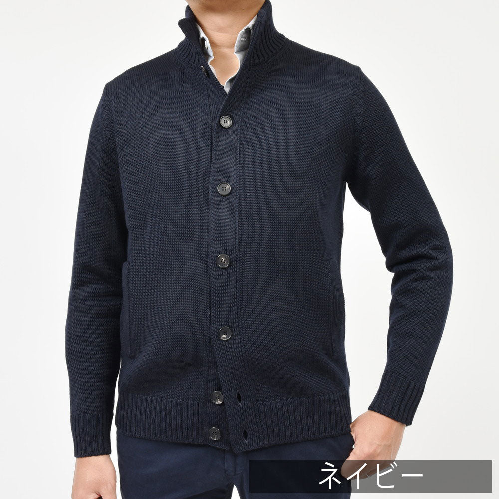 ZANONE(ザノーネ) 5ゲージウールスタンドカラーニットカーディガン CHIOTO/SLIM FIT/810100/ZR229/25601