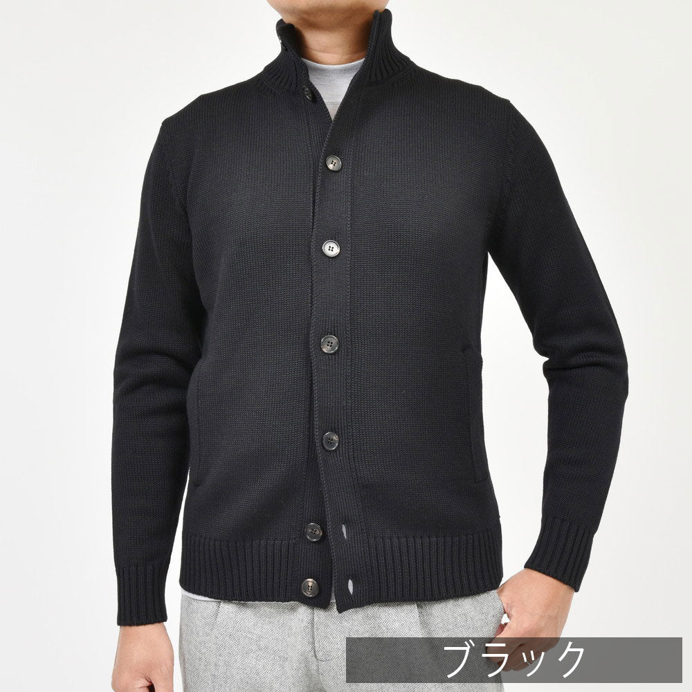 ZANONE(ザノーネ) 5ゲージウールスタンドカラーニットカーディガン CHIOTO/SLIM FIT/810100/ZR229/25601