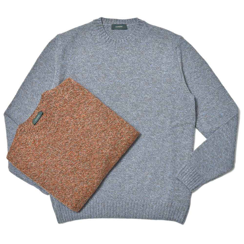 ZANONE(ザノーネ) ウールメランジクルーネックニット GIRO/SLIM FIT/810104/ZN233/25409