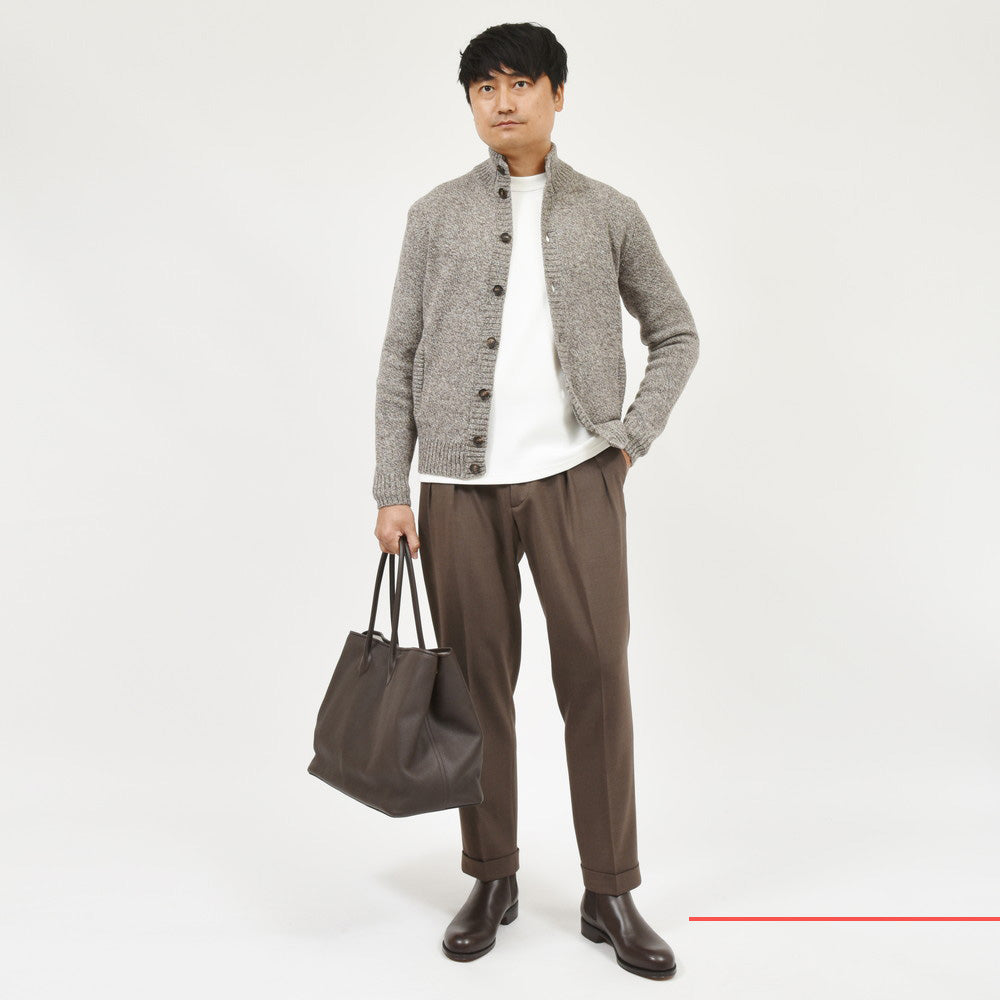 ZANONE(ザノーネ) ウールメランジスタンドカラーニットカーディガン CHIOTO/SLIM FIT/810100/ZN233
