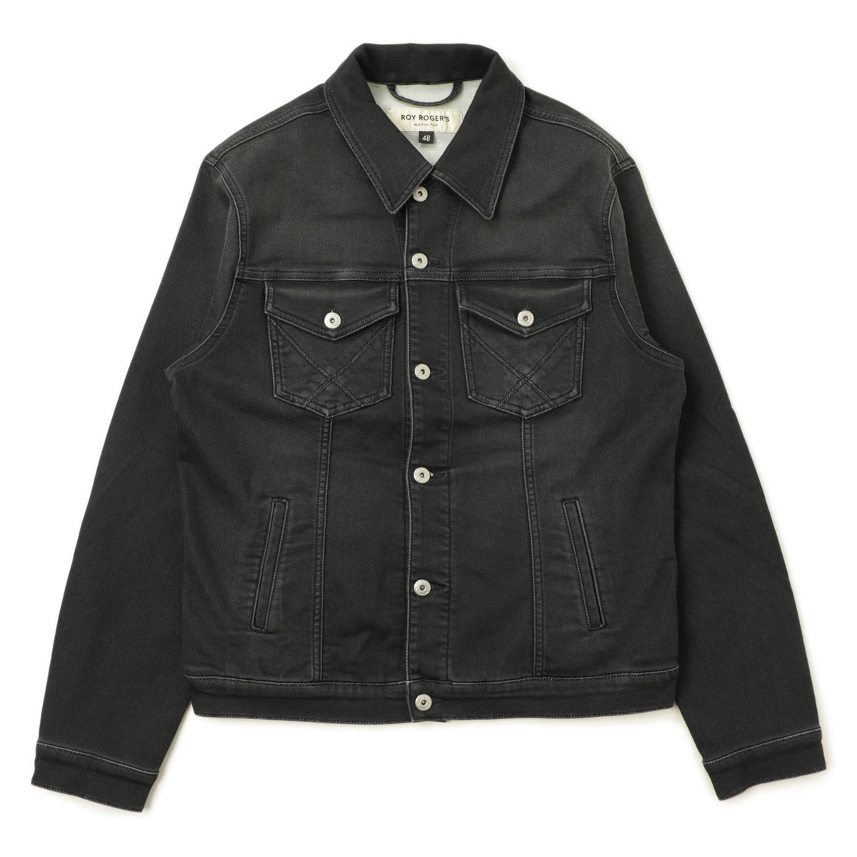 ロイロジャース / ストレッチ コットン ポリエステル デニム ジャケット / Vieri Fleece 3rd 4th / C0998 / ブラック