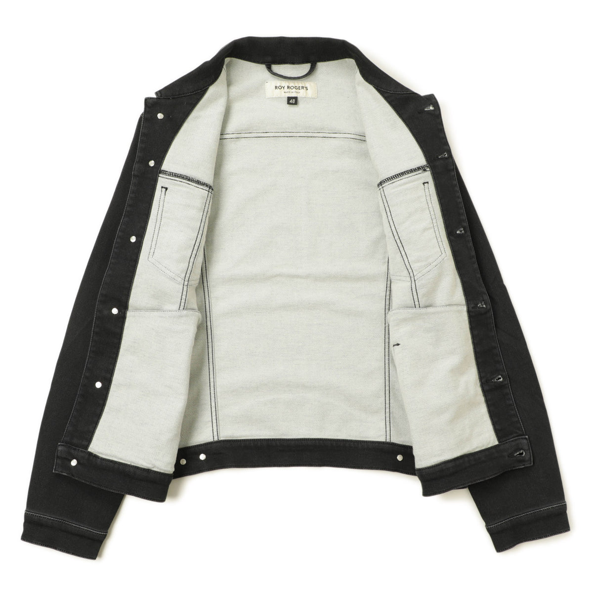 ロイロジャース / ストレッチ コットン ポリエステル デニム ジャケット / Vieri Fleece 3rd 4th / C0998 / ブラック