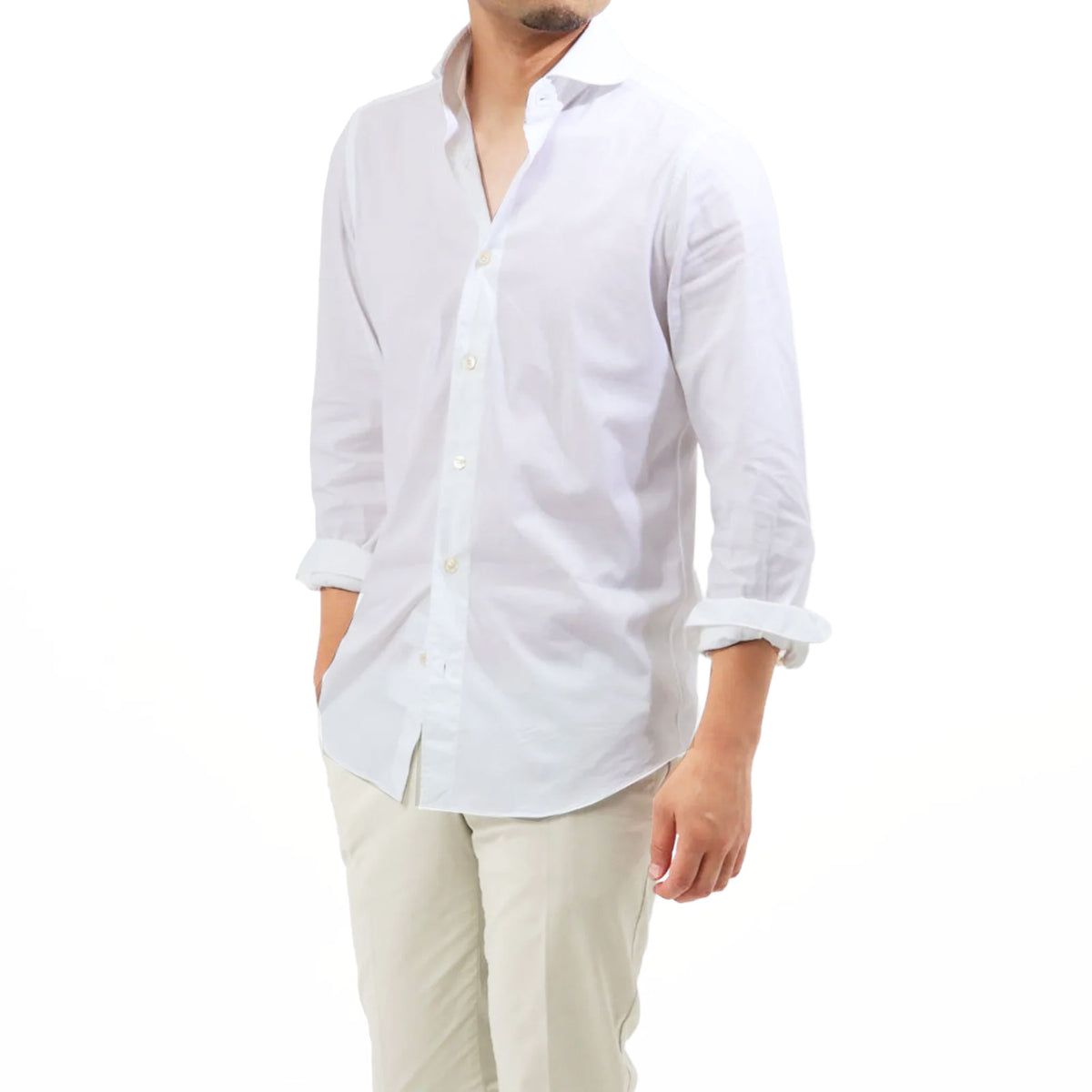フィナモレ / ストレッチ コットン カッタウェイカラー シャツ/SERGIO BALI C0643