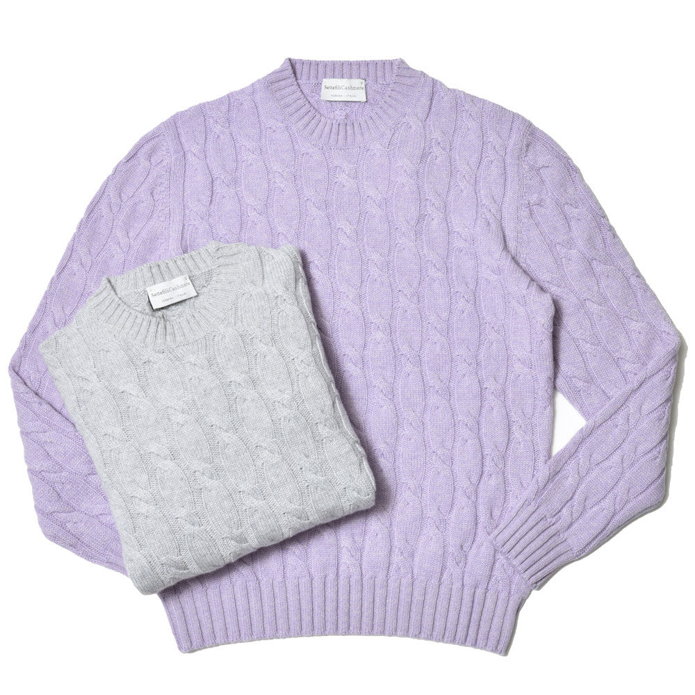 Settefili Cashmere セッテフィーリ カシミア カシミヤ ケーブル ミドルゲージ クルーネック ニット