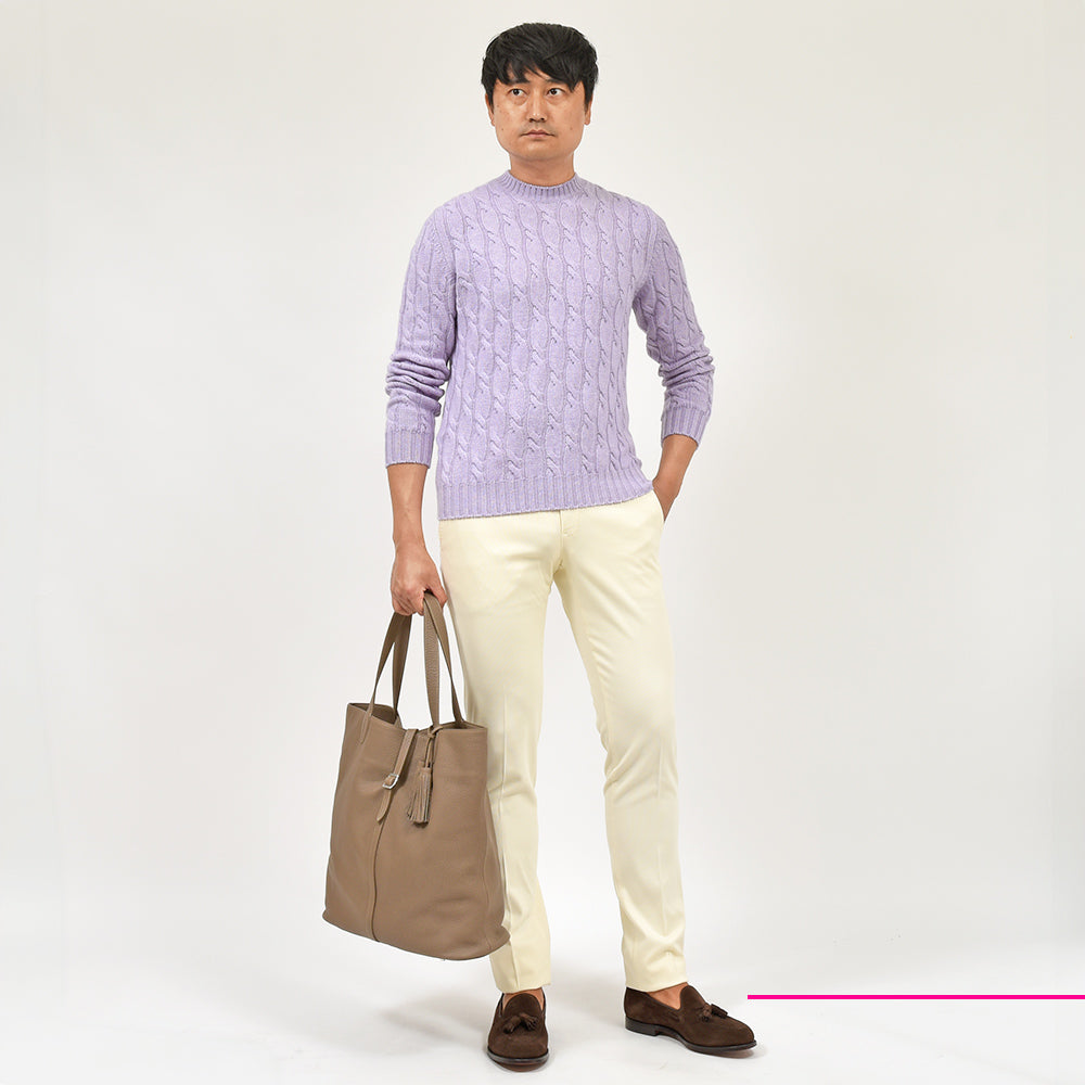 Settefili Cashmere セッテフィーリ カシミア カシミヤ ケーブル ミドルゲージ クルーネック ニット